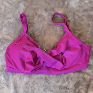 Athleta Twist Up pink underwire bikini top 34D/DD